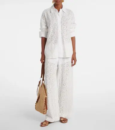 Staud Bonfire eyelet cotton wide-leg pants | Thumbnail 2 Staud Bonfire eyelet cotton wide-leg pants | Thumbnail 2