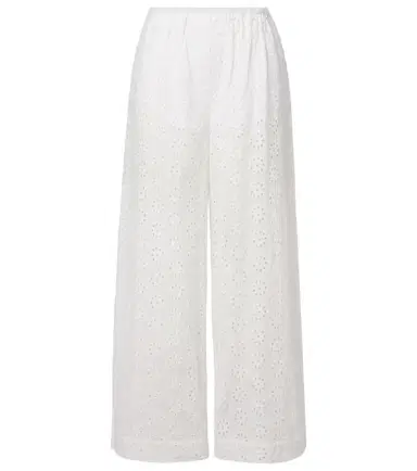 Staud Bonfire eyelet cotton wide-leg pants | Thumbnail 1 Staud Bonfire eyelet cotton wide-leg pants | Thumbnail 1
