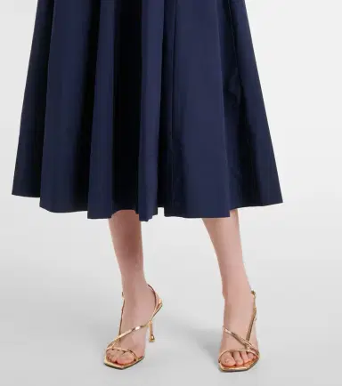Staud Wells pleated cotton midi dress | Thumbnail 5