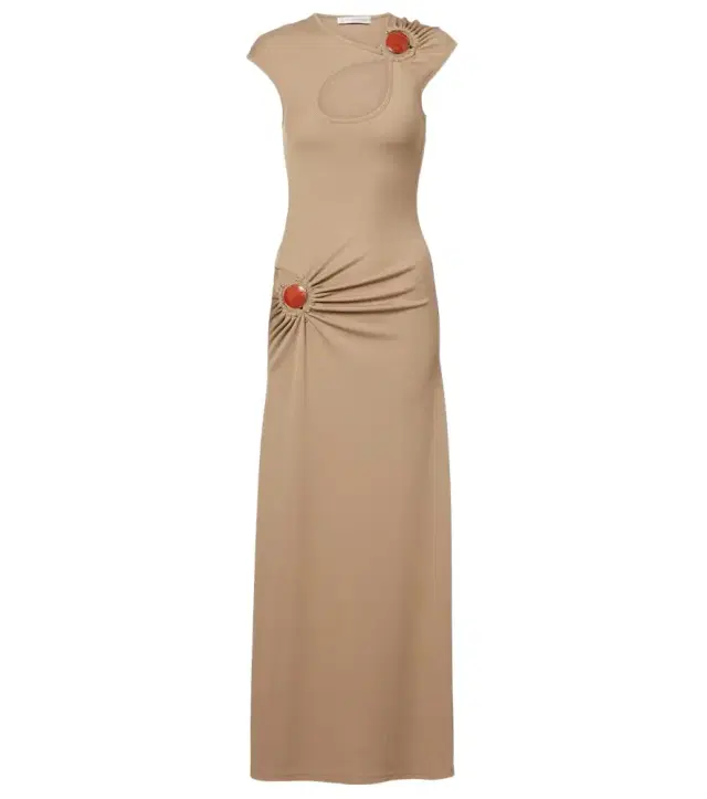 Christopher Esber Mineral Stone embellished jersey maxi dress