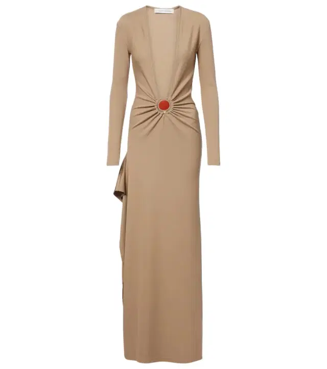 Christopher Esber Mineral Stone embellished jersey maxi dress