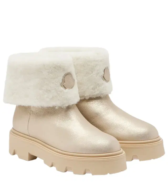 Aurea shearling-trimmed leather ankle boots