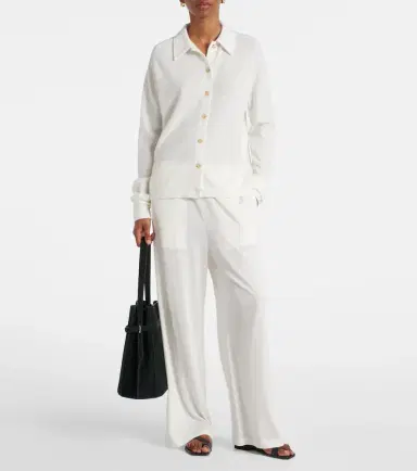 Toteme Cotton and silk wide-leg pants | Thumbnail 2
