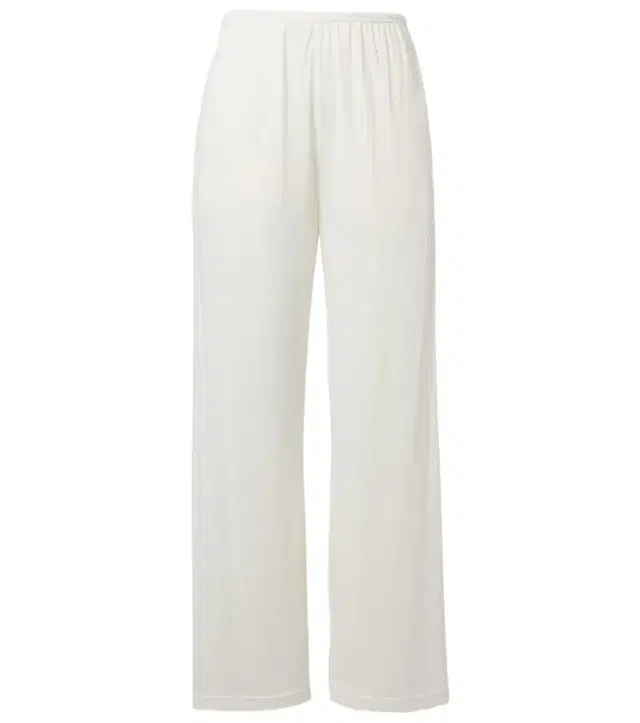 Cotton and silk wide-leg pants