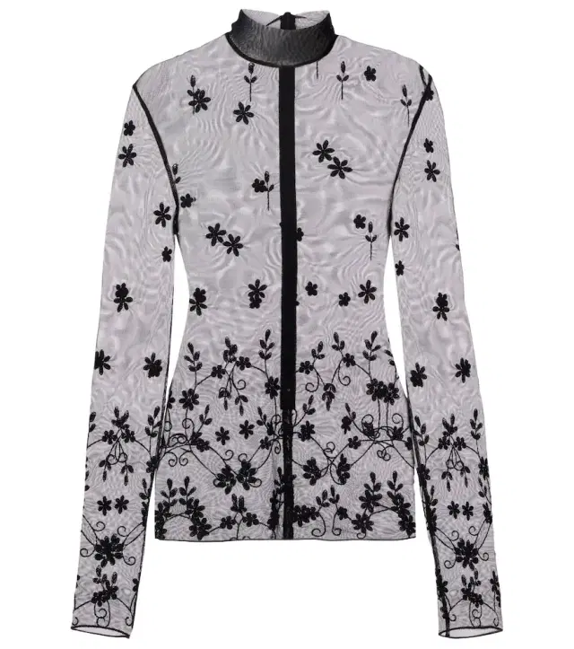 Toteme Embroidered tulle blouse