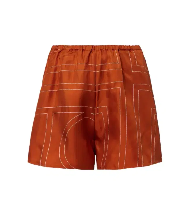 Monogram silk twill pajama shorts