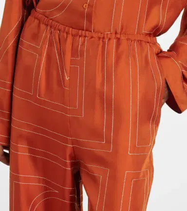 TOTEME Monogram silk twill pajama pants | Thumbnail 3 TOTEME Monogram silk twill pajama pants | Thumbnail 3