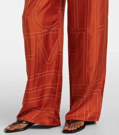 TOTEME Monogram silk twill pajama pants | Thumbnail 4 TOTEME Monogram silk twill pajama pants | Thumbnail 4