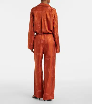 TOTEME Monogram silk twill pajama pants | Thumbnail 5 TOTEME Monogram silk twill pajama pants | Thumbnail 5