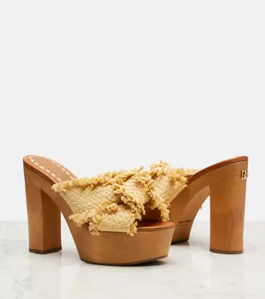 Dolce & Gabbana Raffia-effect platform mules | Thumbnail 3 Dolce & Gabbana Raffia-effect platform mules | Thumbnail 3