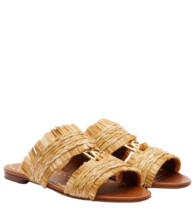Dolce & Gabbana DG braided raffia-effect sandals