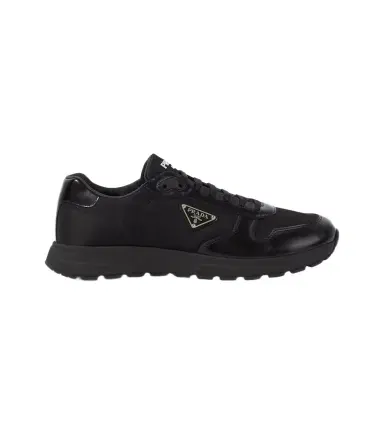 Prada Logo leather-trimmed sneakers | Thumbnail 1 Prada Logo leather-trimmed sneakers | Thumbnail 1