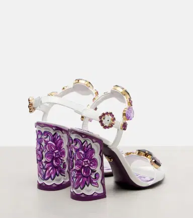 Dolce & Gabbana Majolica embellished leather sandals | Thumbnail 3 Dolce & Gabbana Majolica embellished leather sandals | Thumbnail 3