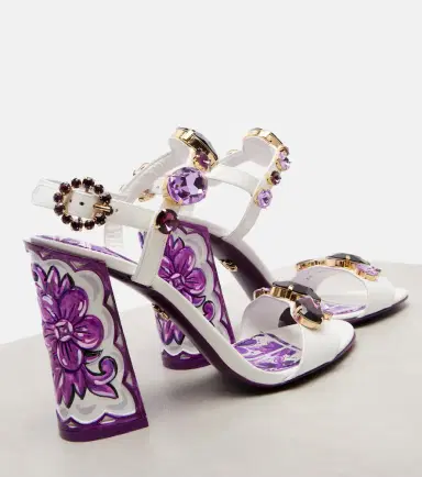 Dolce & Gabbana Majolica embellished leather sandals | Thumbnail 4 Dolce & Gabbana Majolica embellished leather sandals | Thumbnail 4