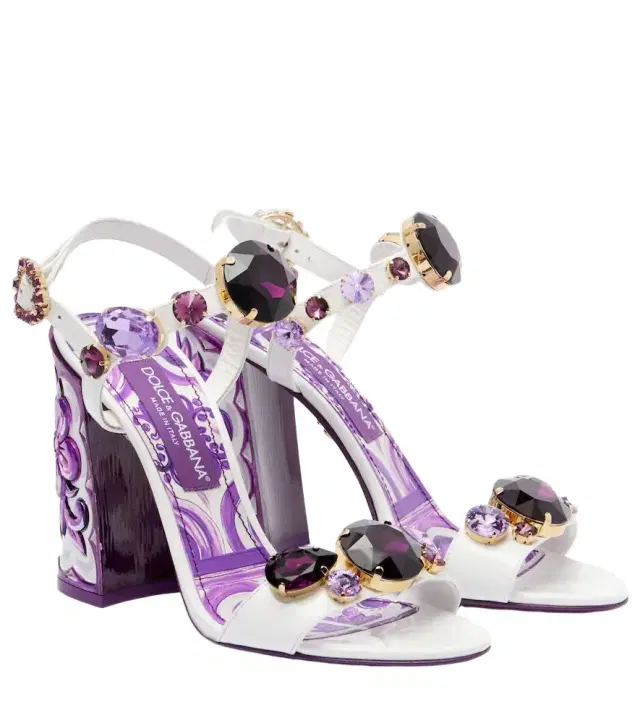 Dolce & Gabbana Majolica embellished leather sandals