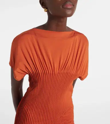 Toteme Pleated jersey maxi dress | Thumbnail 4