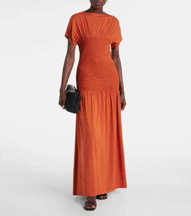 Toteme Pleated jersey maxi dress | Thumbnail 5