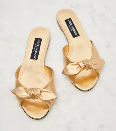 Dolce & Gabbana Metallic leather slides | Thumbnail 2