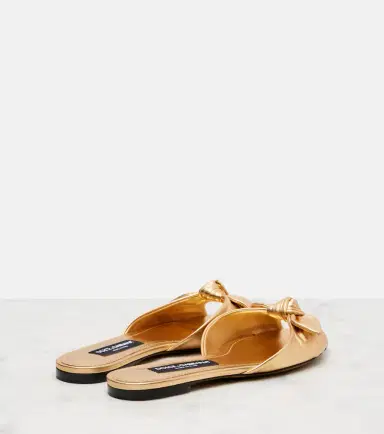 Dolce & Gabbana Metallic leather slides | Thumbnail 3