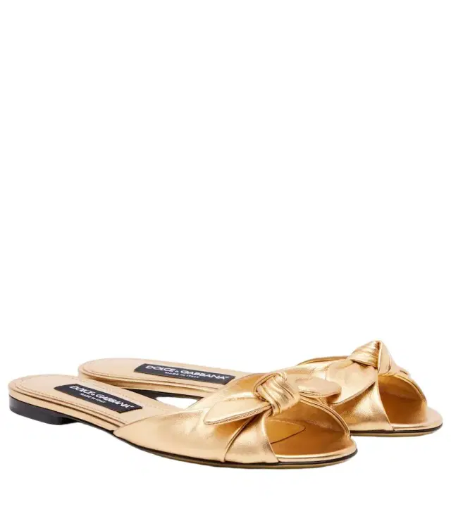 Dolce & Gabbana Metallic leather slides