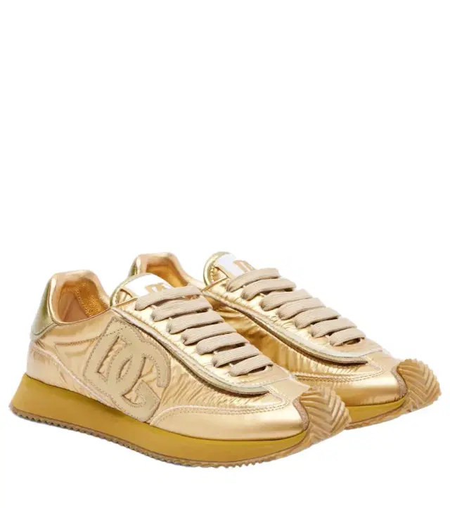 Dolce & Gabbana DG Cushion metallic leather sneakers