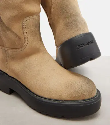 Miu Miu Shearling-lined suede knee-high boots | Thumbnail 2