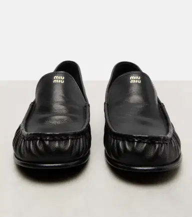 Miu Miu Logo leather loafers | Thumbnail 4