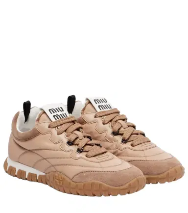 Miu Miu Suede-trimmed sneakers | Thumbnail 1
