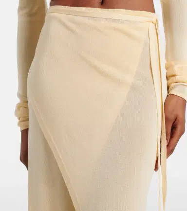 The Frankie Shop Alsen knitted sheer wrap skirt | Thumbnail 3
