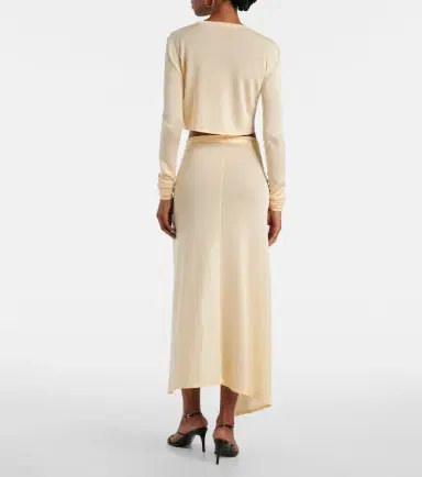 The Frankie Shop Alsen knitted sheer wrap skirt | Thumbnail 5