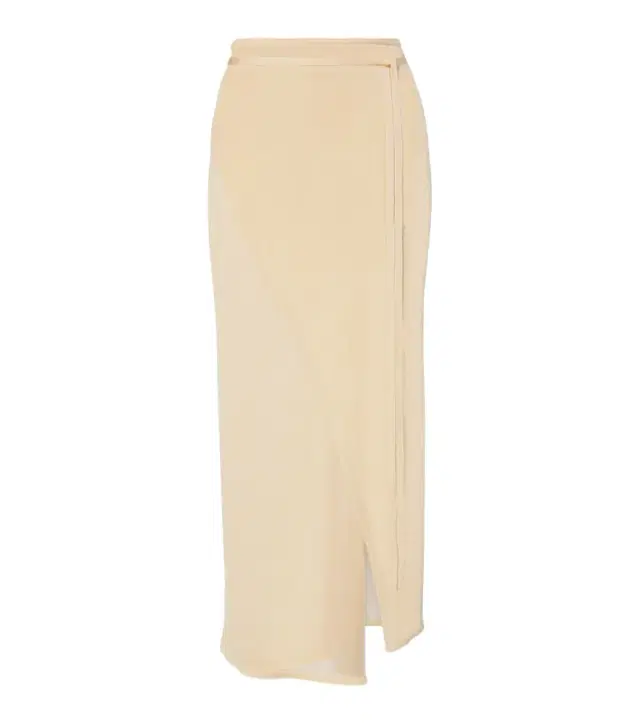 The Frankie Shop Alsen knitted sheer wrap skirt