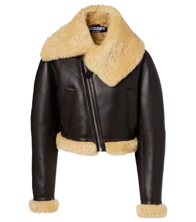 Jacquemus Aviatore cropped shearling-trimmed leather jacket