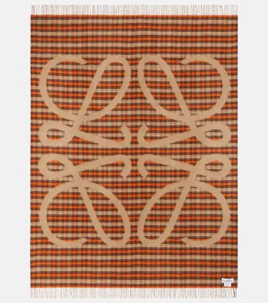 Loewe Anagram checked wool and cashmere blanket | Thumbnail 4