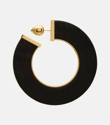 Alaïa Alaïa Blade Medium leather hoop earrings | Thumbnail 2