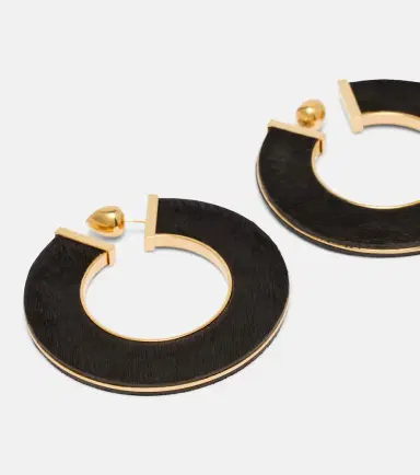Alaïa Alaïa Blade Medium leather hoop earrings | Thumbnail 3