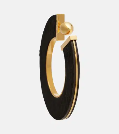 Alaïa Alaïa Blade Medium leather hoop earrings | Thumbnail 4