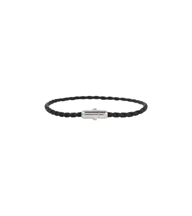 Bottega Veneta Braided leather and sterling silver bracelet