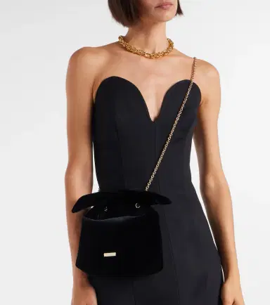 Aquazzura Bow Tie Small velvet tote bag | Thumbnail 2