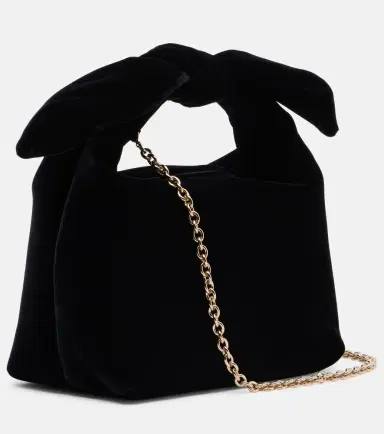 Aquazzura Bow Tie Small velvet tote bag | Thumbnail 6