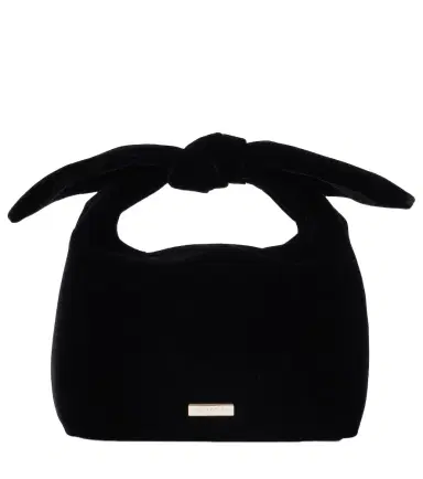Aquazzura Bow Tie Small velvet tote bag | Thumbnail 1
