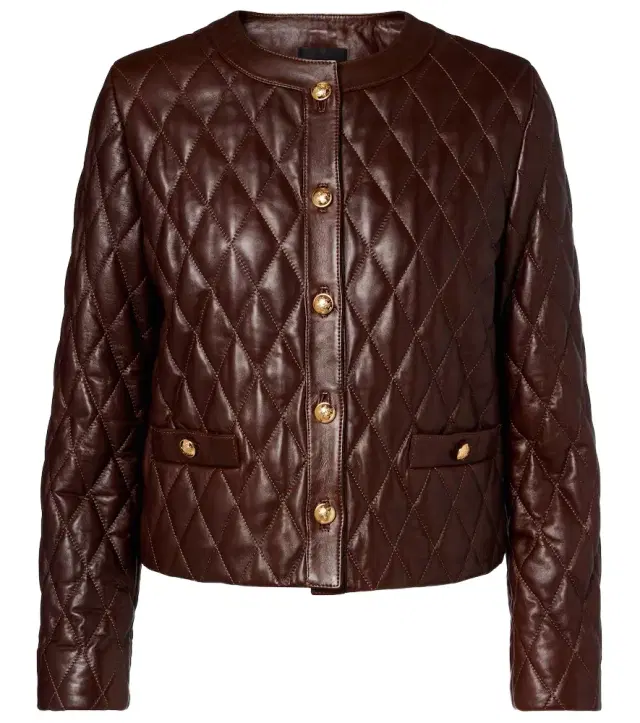 Nili Lotan Amy cropped quilted leather jacket
