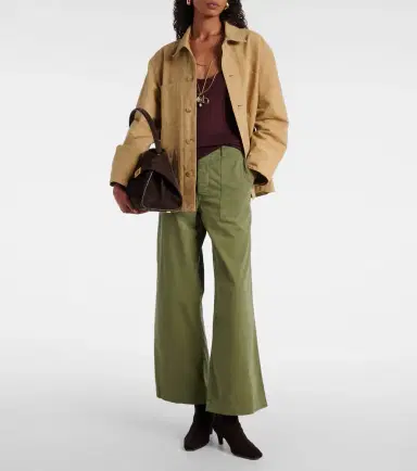 Nili Lotan Leon mid-rise cotton twill wide-leg pants | Thumbnail 3