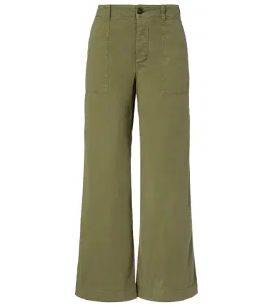Nili Lotan Leon mid-rise cotton twill wide-leg pants | Thumbnail 1