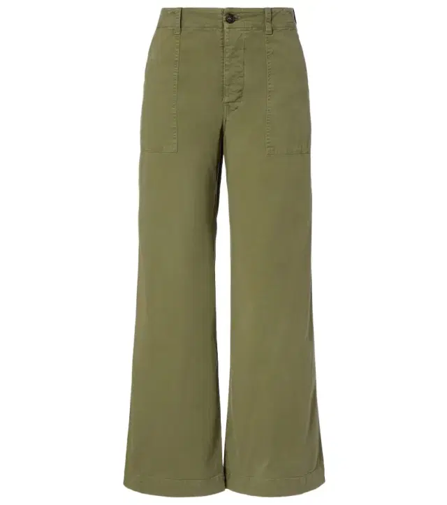 Nili Lotan Leon mid-rise cotton twill wide-leg pants
