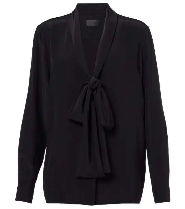 Angelique bow-detail silk blouse