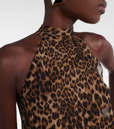 Nili Lotan Alla tie-neck leopard-print silk top | Thumbnail 5