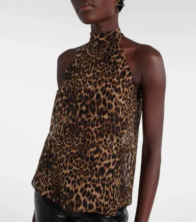 Nili Lotan Alla tie-neck leopard-print silk top | Thumbnail 6