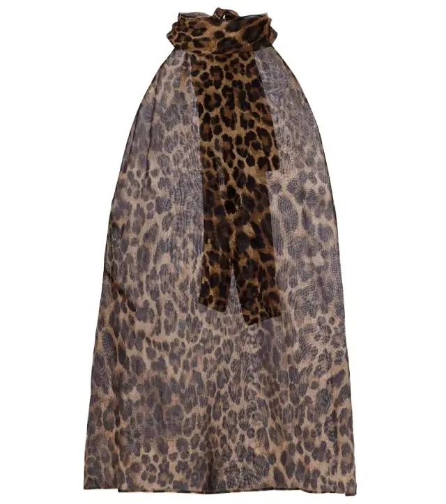 Nili Lotan Alla tie-neck leopard-print silk top