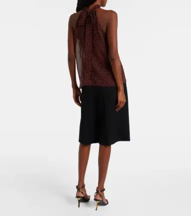 Nili Lotan Alla polka-dot halterneck silk top | Thumbnail 2