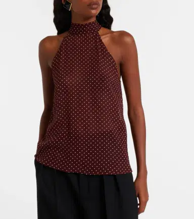 Nili Lotan Alla polka-dot halterneck silk top | Thumbnail 4
